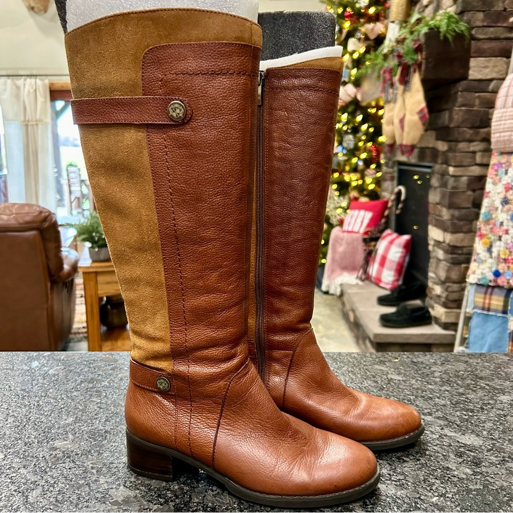 Franco Sarto Leather and Suede Riding Boots 6M
